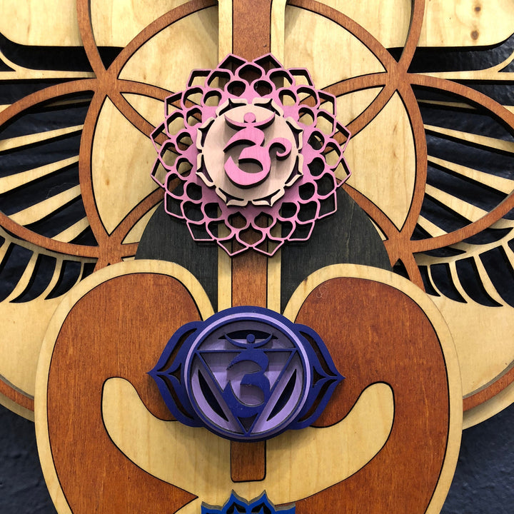 Olivenorma Kundalini Chakra Hand Painted Wood Stained Wall Decor - image 12