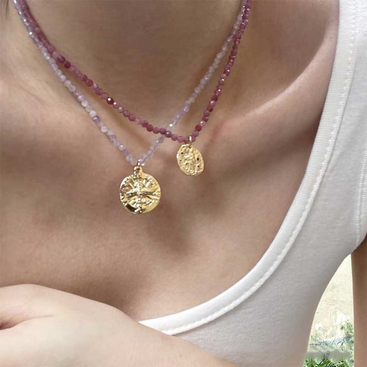 Olivenorma Natural Crystal Metal Plate Pendant Necklace - image 14