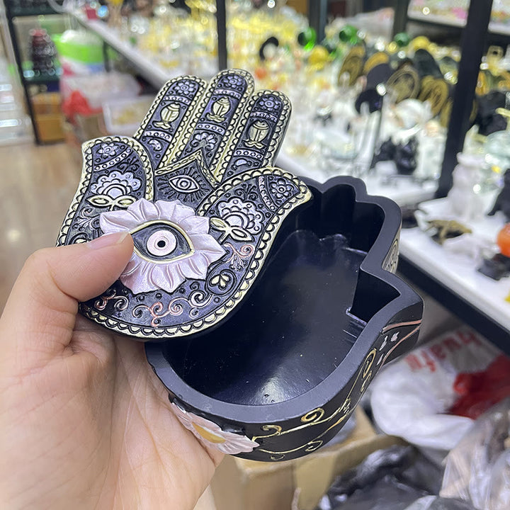 Olivenorma Handpainted Evil Eye Hamsa Box Ornamet Decoration - image 5