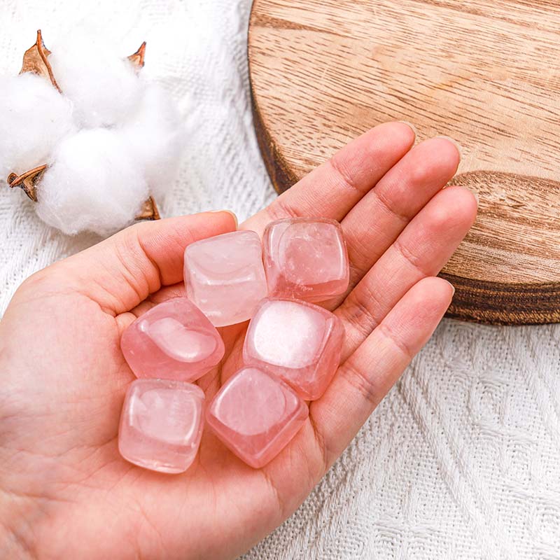 Olivenorma Rose Quartz Healing Crystal Cube - image 1
