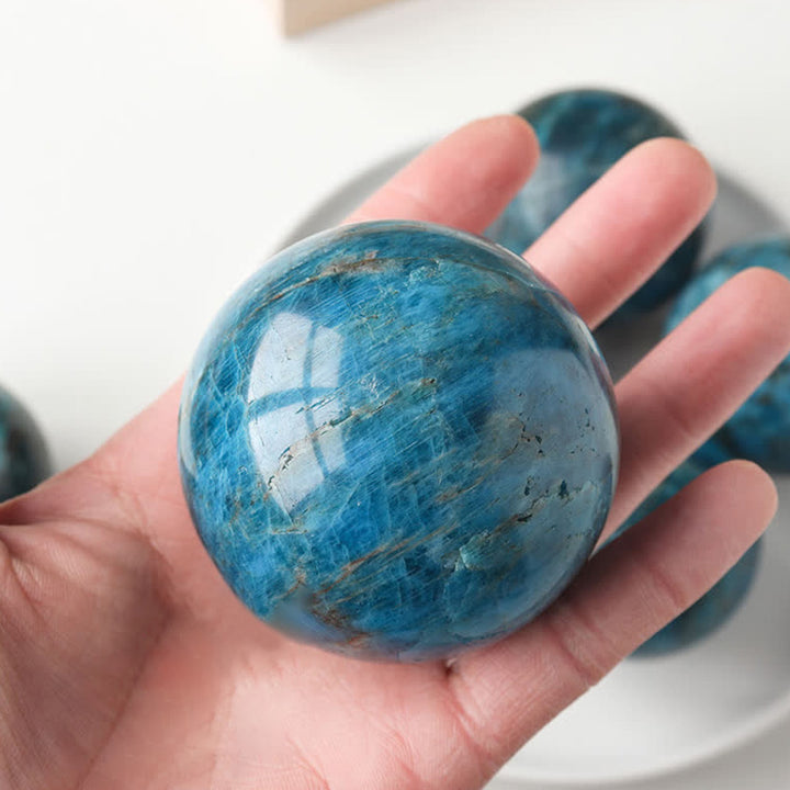 Blue apatite Strength Crystal Sphere - image 2