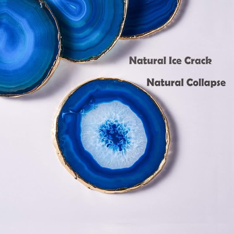 Olivenorma Blue Agate Coaster Gemstone Decoration - image 5