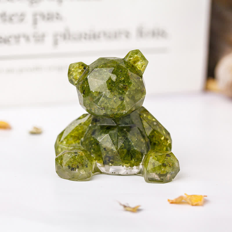 Olivenorma Mirror Sitting Bear Gemstone Decoration - Peridot - image 15