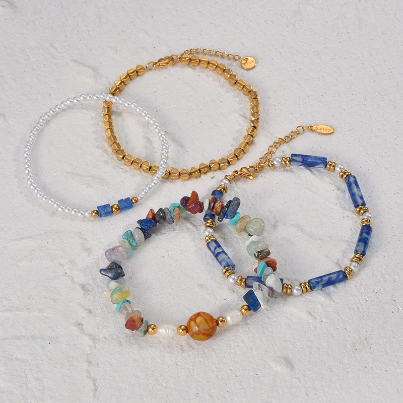 Olivenorma Natural Crystal Four Piece Beaded Bracelet Set - image 12