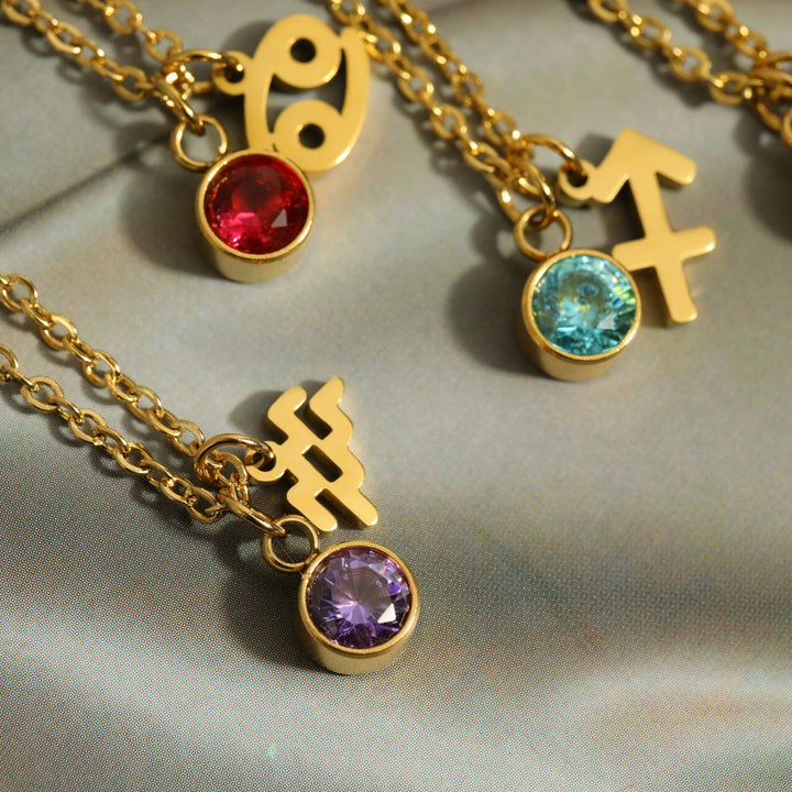 Olivenorma Zodiac Rune Birthstone Stainless Steel Necklace - image 45