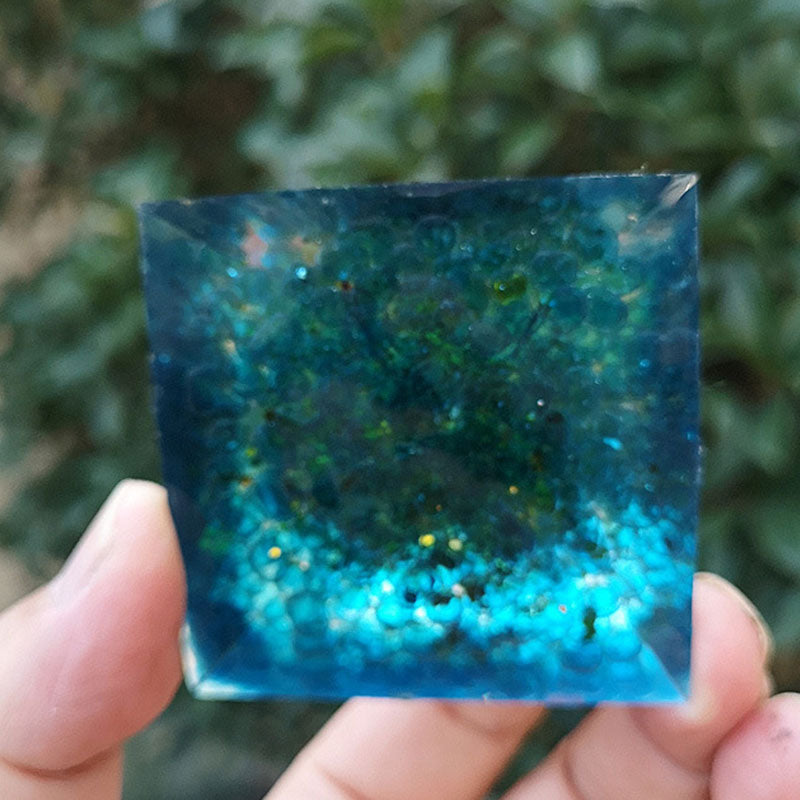 Olivenorma Aquamarine Peridot Tree Of Life Orgone Pyramid - image 3