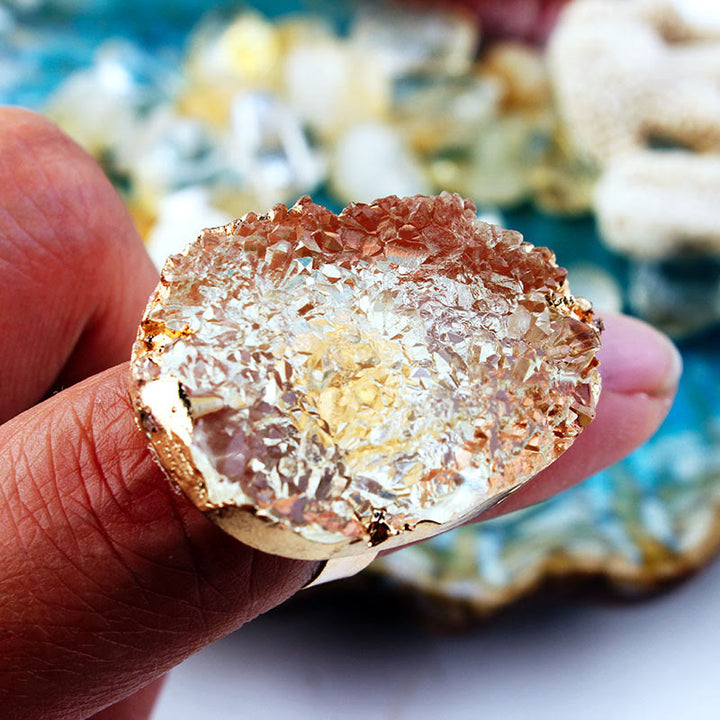 Olivenorma Amazonite Citrine Cluster Ring - Citrine - image 3