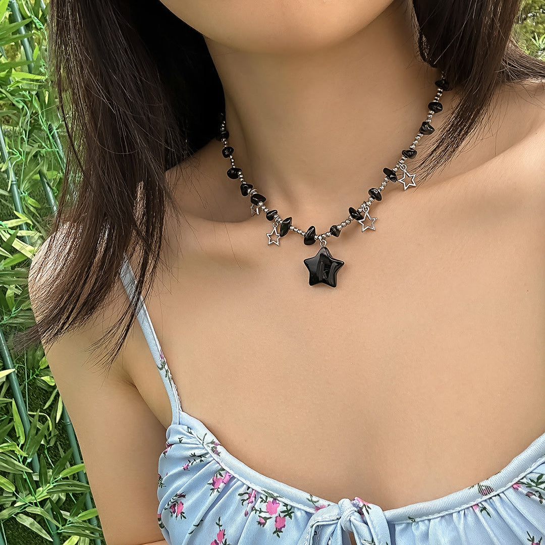 Olivenorma Bohemia Star Tassel  Crystal Choker Necklace - image 18
