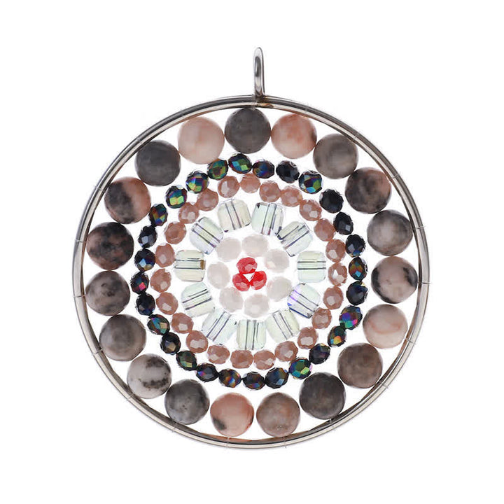 Olivenorma Datura Flower Round Pendant Crystal Necklace - Rhodonite - image 13