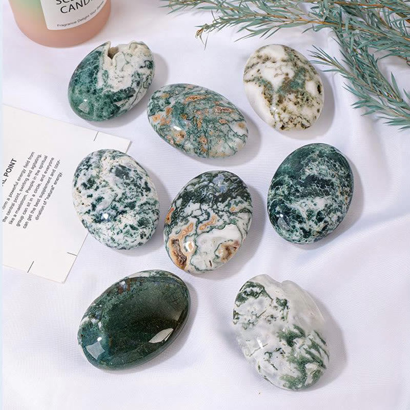 Olivenorma Moss Agate Hot Compress Beauty Massage Natural Stone - image 2