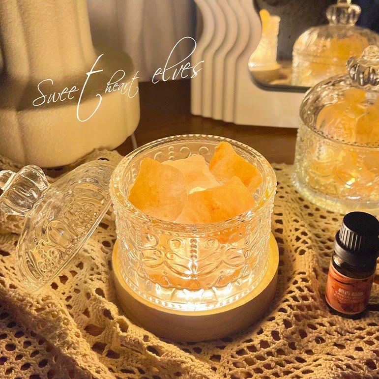 Olivenorma Diffuser Stone Carved Glass Cup Crystal Aromatherapy Lamp - image 0