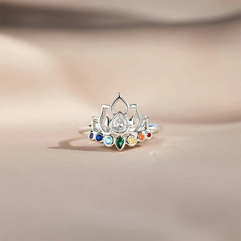 Olivenorma Lotus With 7 Chakras Yoga Rainbow Ring - image 5