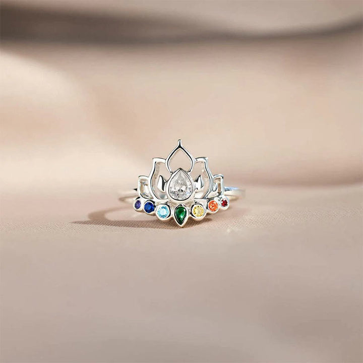 Olivenorma Lotus With 7 Chakras Yoga Rainbow Ring - image 5