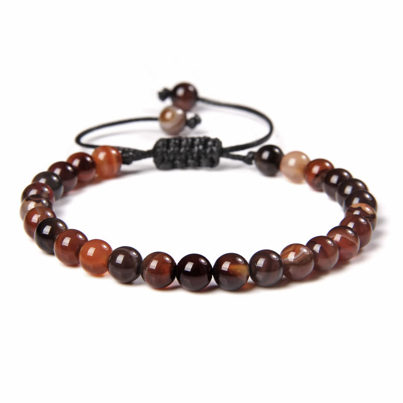 Olivenorma Natural 6mm Stone Beads Braided Wrap Bracelet - Agate - image 15