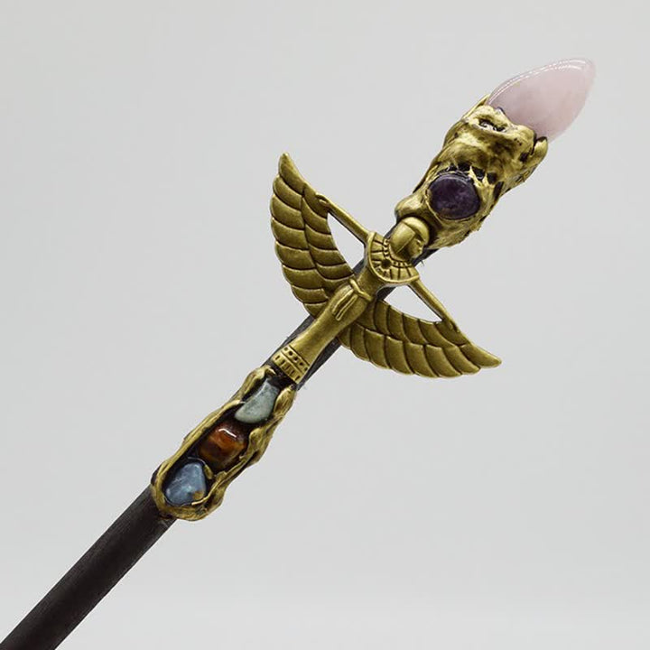 Olivenorma Witch Angel Natural Crystal Wands - Rose Quartz - Gold - image 8