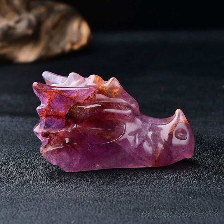 Olivenorma 3.2 Inch Dragon Head Skull Gemstone Decoration - image 29