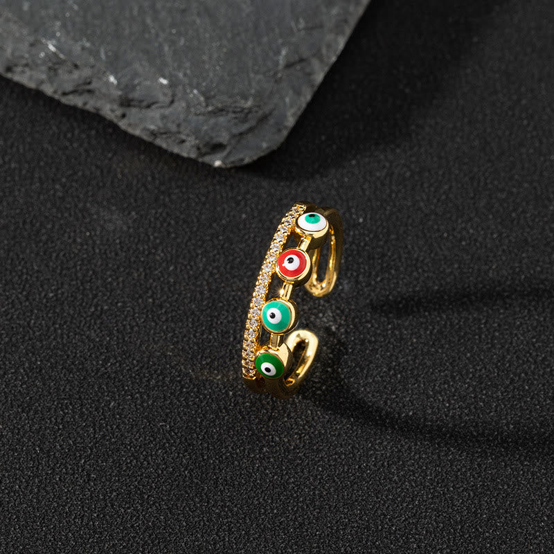 Olivenorma White Zircon Ring Evil Eye Adjustable Ring - Evil Eye #10 - image 21