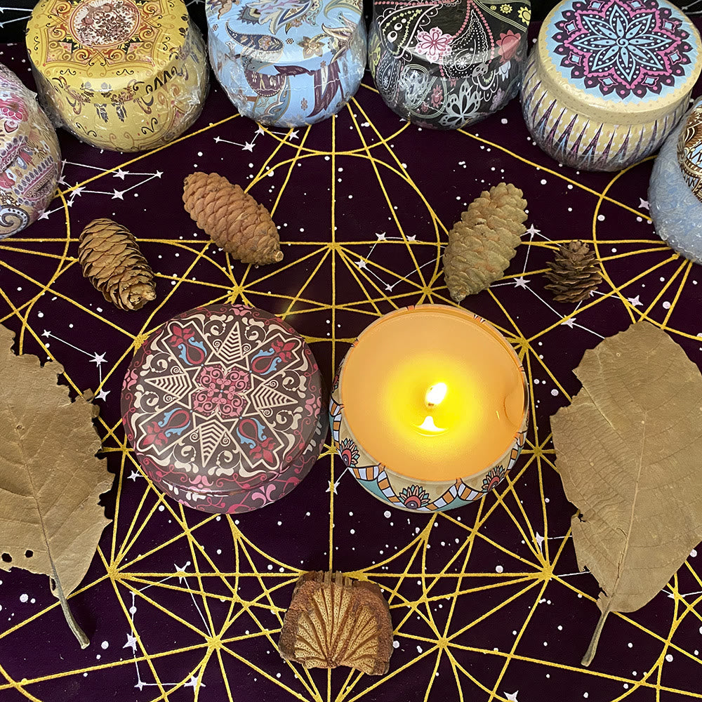 Olivenorma Metatrone's Cub Crystal Grid Tablecloth Tapestry - image 9