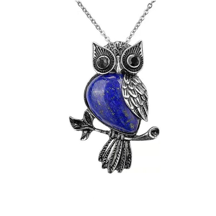 Olivenorma Natural Stone Owl Necklace - Lapis Lazuli - image 3