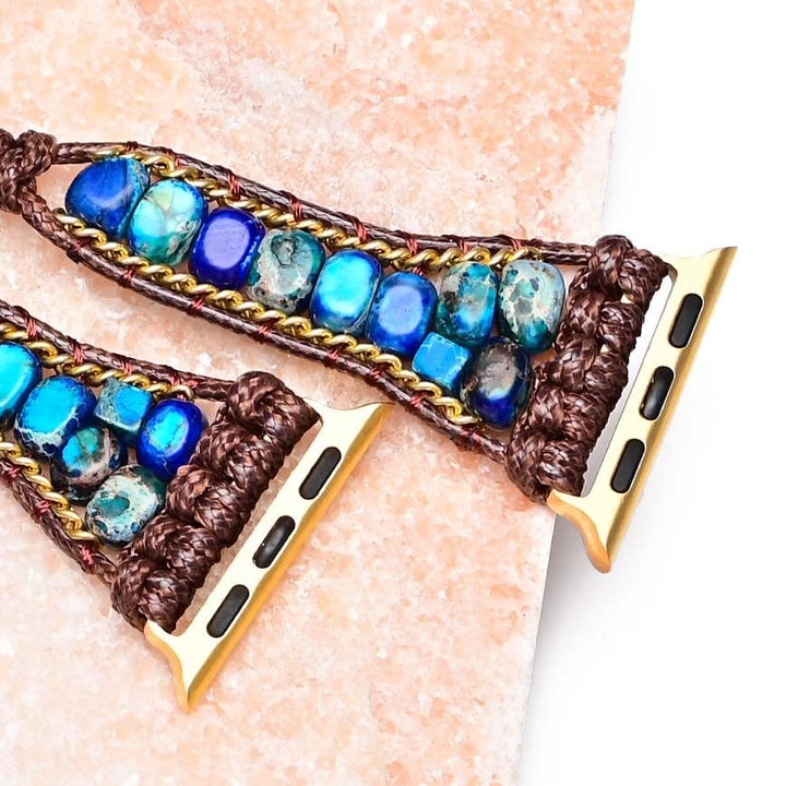Olivenorma Blue Emperor Stone Apple Watch Strap Wrap Bracelet - image 3