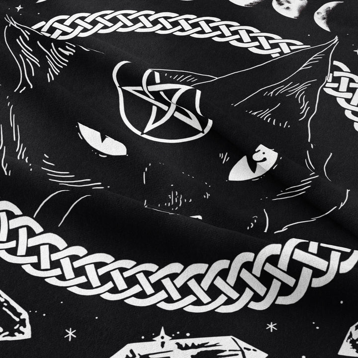 Olivenorma Black Cat Witch Moon Phase Pattern Tapestry - image 8