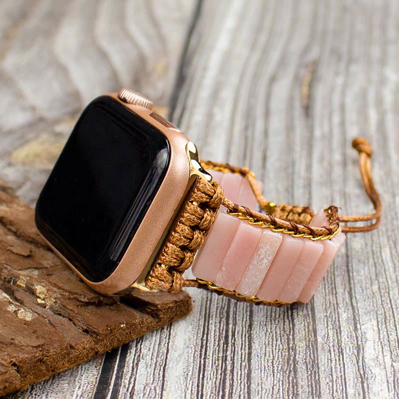 Olivenorma Pink Opal Strap Boho Stone Strap Bracelet - image 1