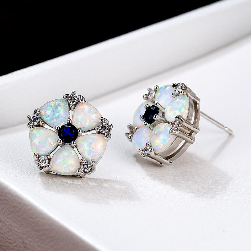 Olivenorma Opal Flower Shaped Earrings - image 8