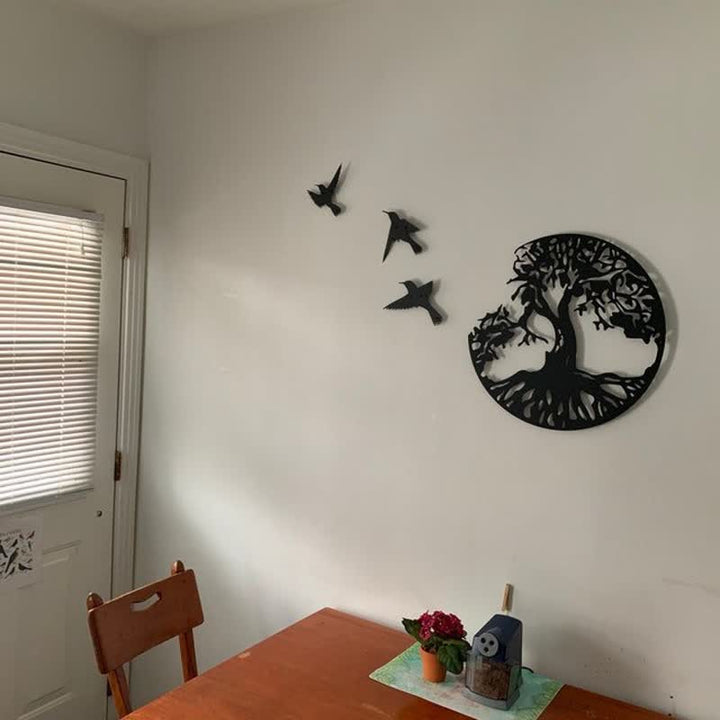 Tree of Life with Three Birds Metal Wall Decor - image 4