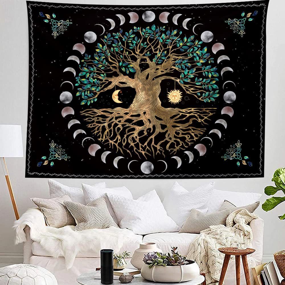 Olivenorma Moon Phase Tree of LifeTapestry - image 2