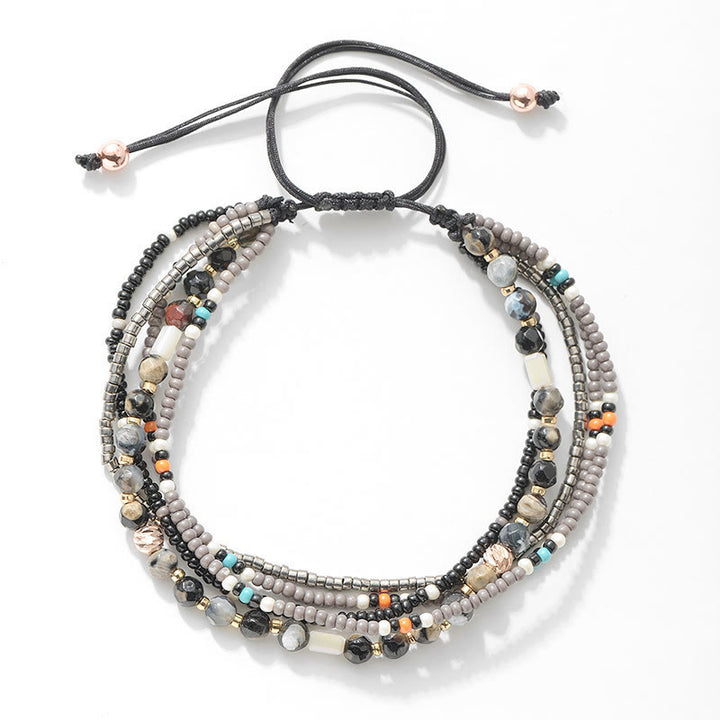 Olivenorma Round Beaded Vacation Bohemian Bracelets - Grey Jasper - image 3