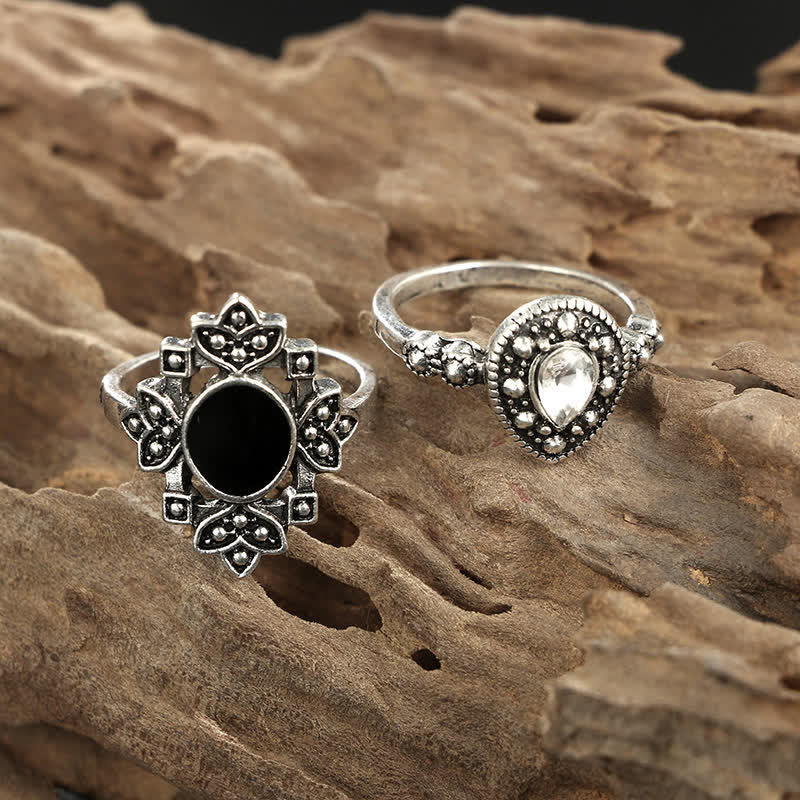 Olivenorma Vintage Obsidian 15 - Piece Ring Set - image 2