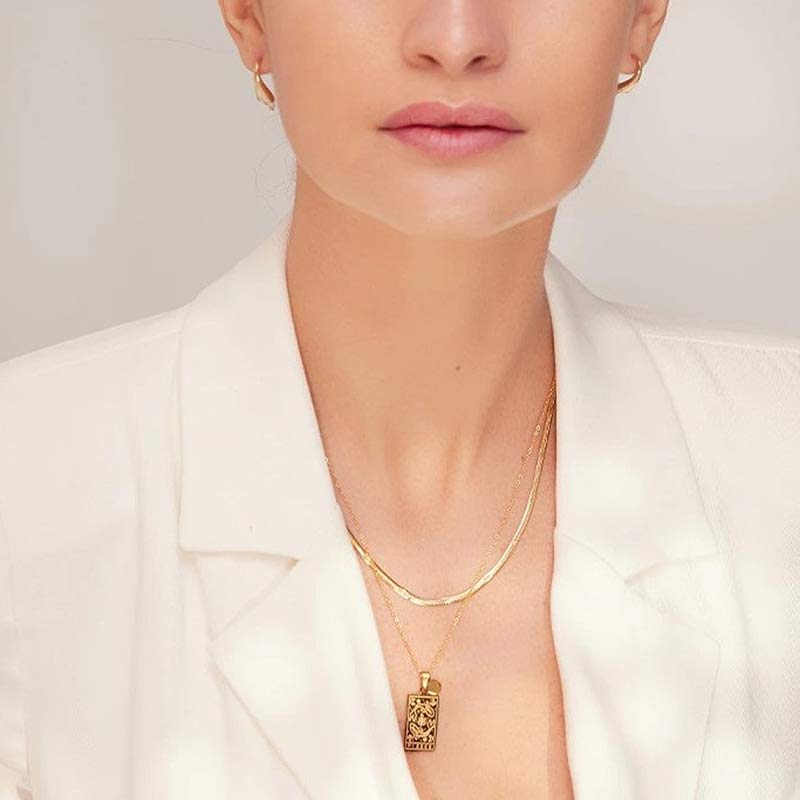 Olivenorma Gold Filled Chain Zodiac Necklace - image 1