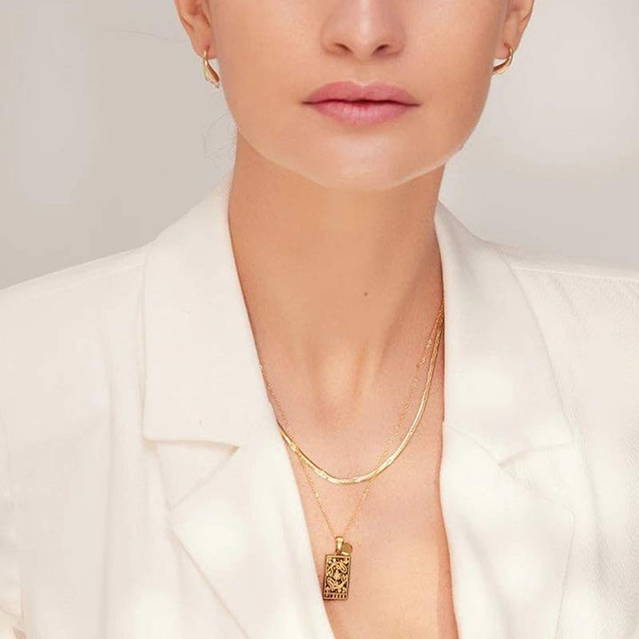 Olivenorma Gold Filled Chain Zodiac Necklace - image 1