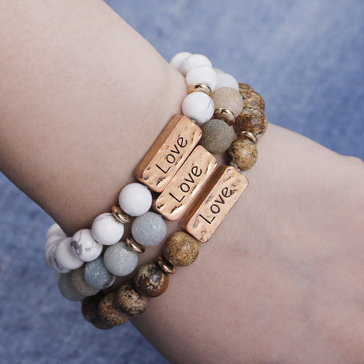 Olivenorma Natural Gemstone Love Powerful Engraving Bracelet - image 0