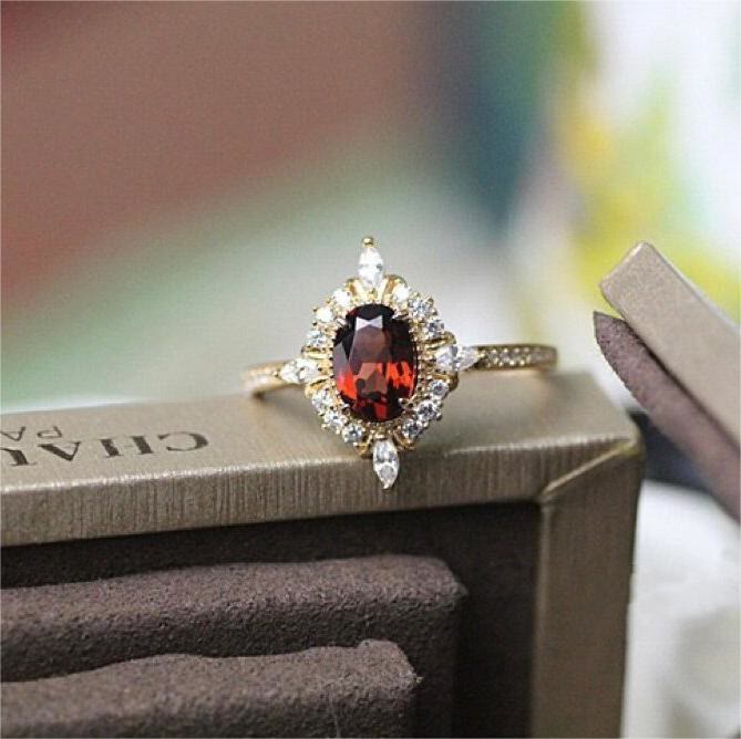 Olivenorma Vintage Ruby "Miss Rose" Atmosphere Ring - image 7