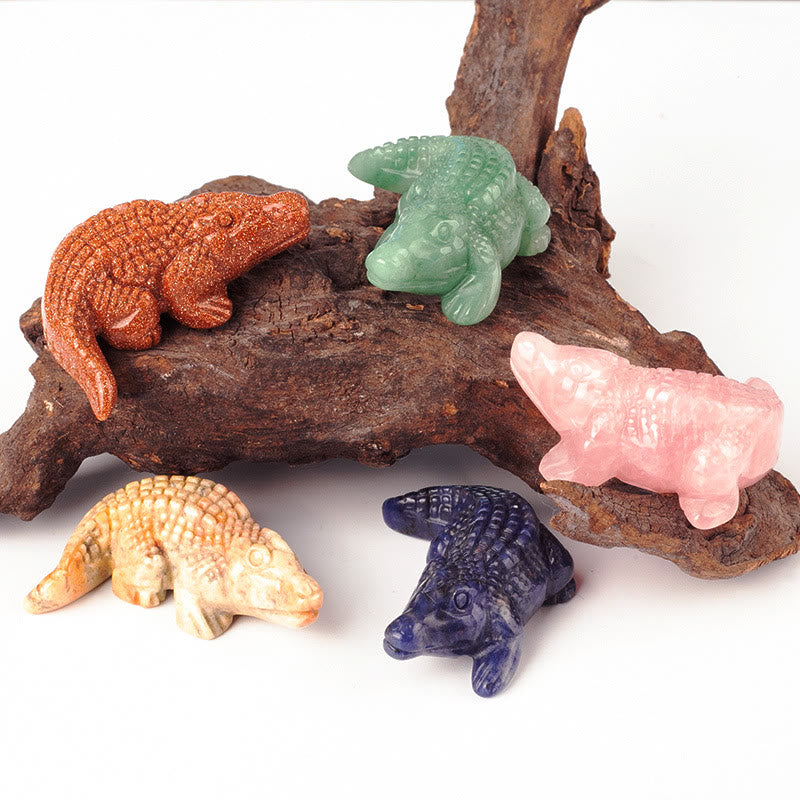 Olivenorma 2'' Crystal Carved Crocodile Figurine Gemstone Decoration - image 17