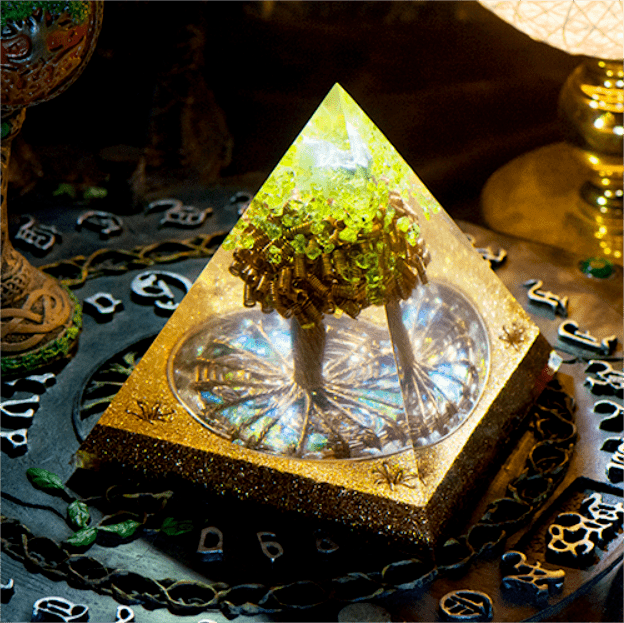 Olivenorma Tree Of Life Peridot Orgone Pyramid - image 5