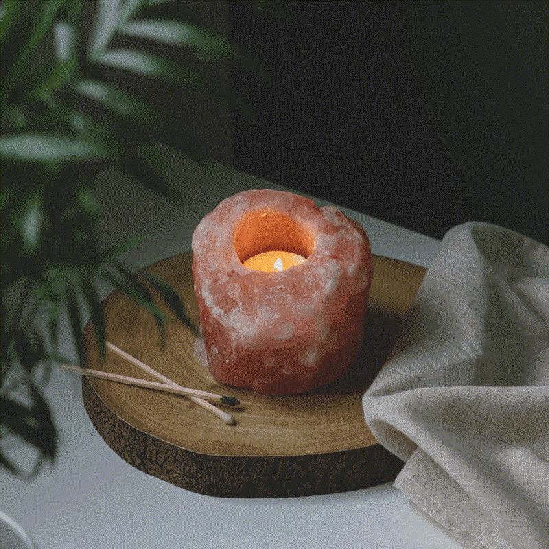 Olivenorma Romantic Hand Carved Candle Holder Himalayan Pink Salt Lamp - image 4