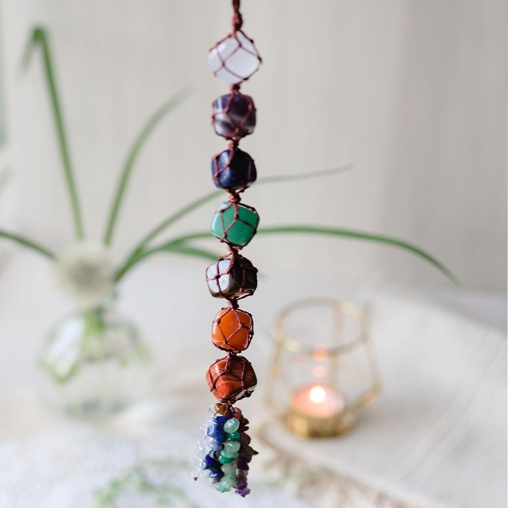 Olivenorma The 7 Chakra Healing Reiki Stone Meditation Tassel Decoration - Chakra Healing Reiki Stone Tassel - image 0
