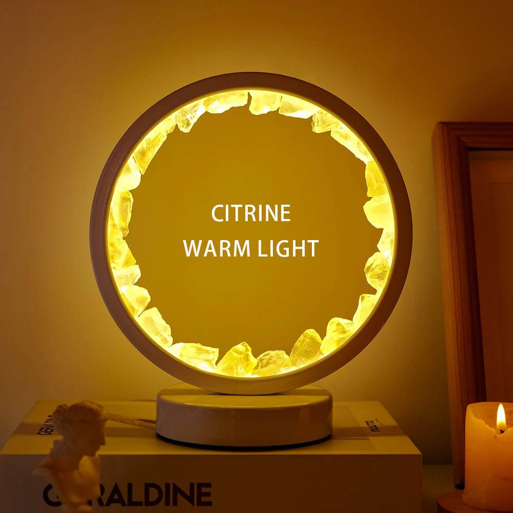 Natural Crystal Cluster Lamp Lights LED Decoration Rechargeable - Citrine - image 4