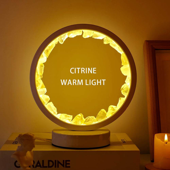 Natural Crystal Cluster Lamp Lights LED Decoration Rechargeable - Citrine - image 4