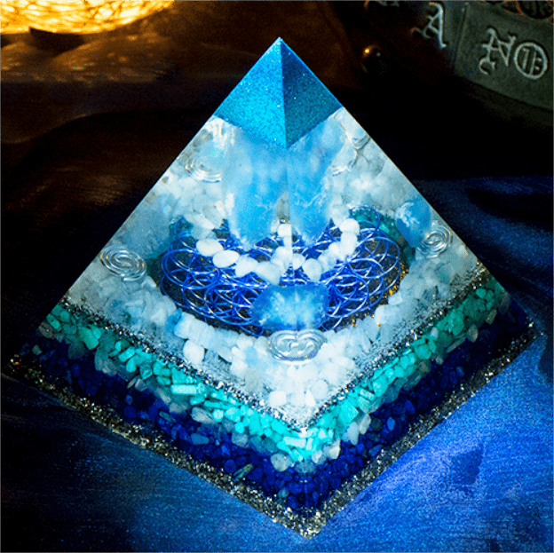 Olivenorma Clean Spirit-Aquamarine Crystal Tower Orgone Pyramid - image 3