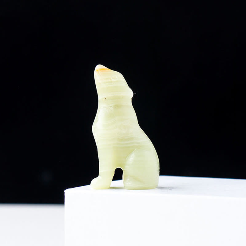 Olivenorma Natural Crystal Little Wolf Boy Gemstone Decoration - Afghanistan Jade - image 15