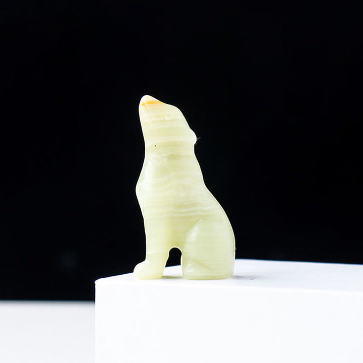 Olivenorma Natural Crystal Little Wolf Boy Gemstone Decoration - Afghanistan Jade - image 15