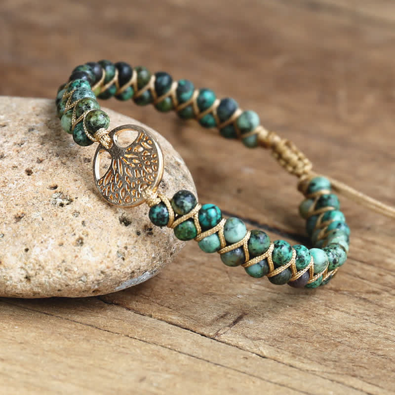 Olivenorma Spiritual Transformation & Evolution Stone Bracelet - African Turquoise#Gold - image 1