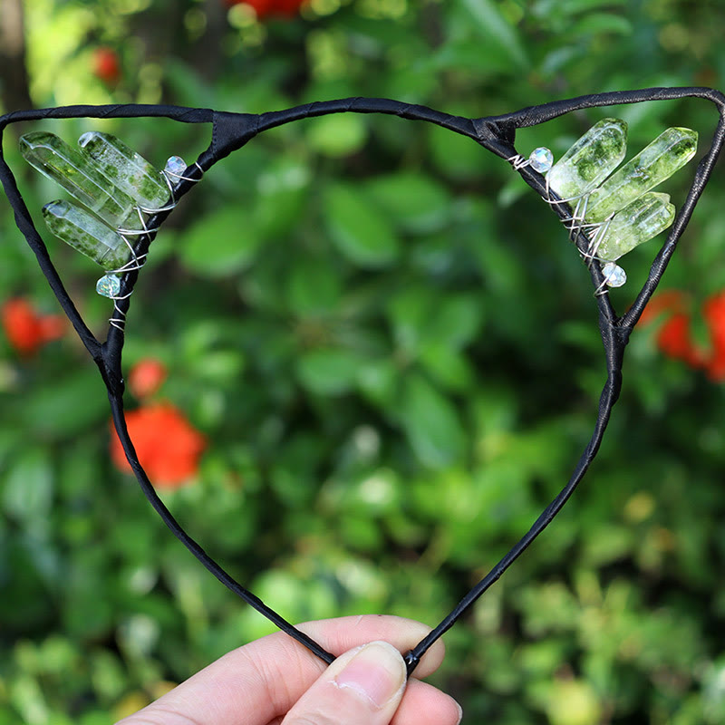 Olivenorma Electroplating Crystal Cat Ears Headband - Clear Crystal - image 38