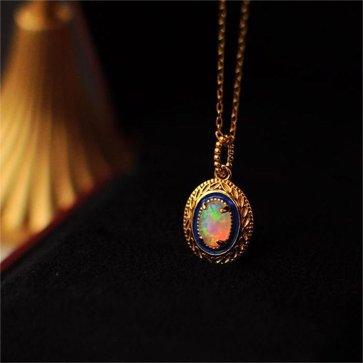 Olivenorma Natural Opal Inlay Pendant Necklace - Opal - image 0