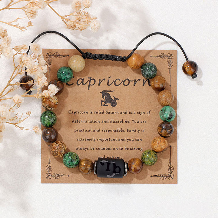 Olivenorma Natural Stone Zodiac Handwoven Bracelet - image 0