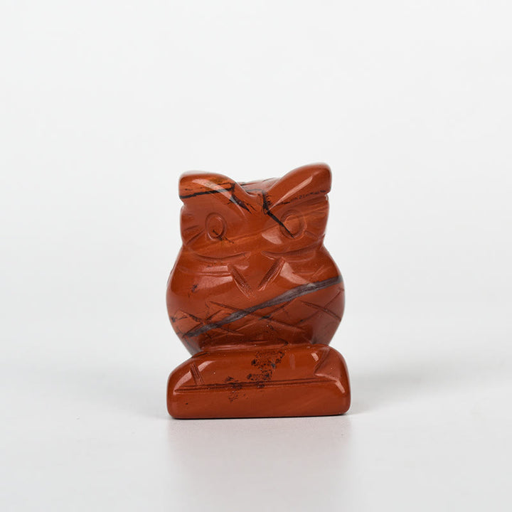 Olivenorma Natural Crystal Owl Ornament Carving Crafts - Red Jasper - image 7