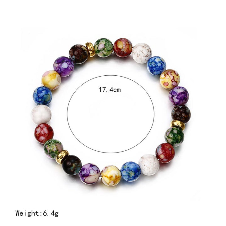Colorful Agate Stone Seven Chakra Yoga Bracelet - image 1